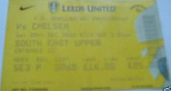 2003 Chelsea ER v Chelsea2002-03 28-12-02 Ticket
